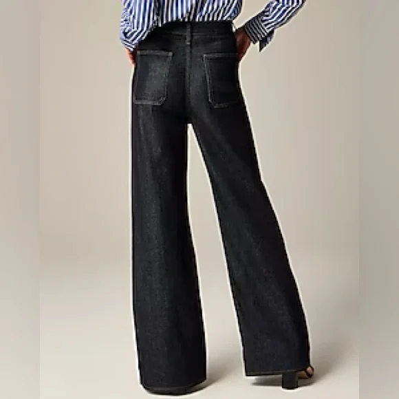 NWT J.Crew Sailor Wide Leg Denim Trouser - Picture 6 of 12
